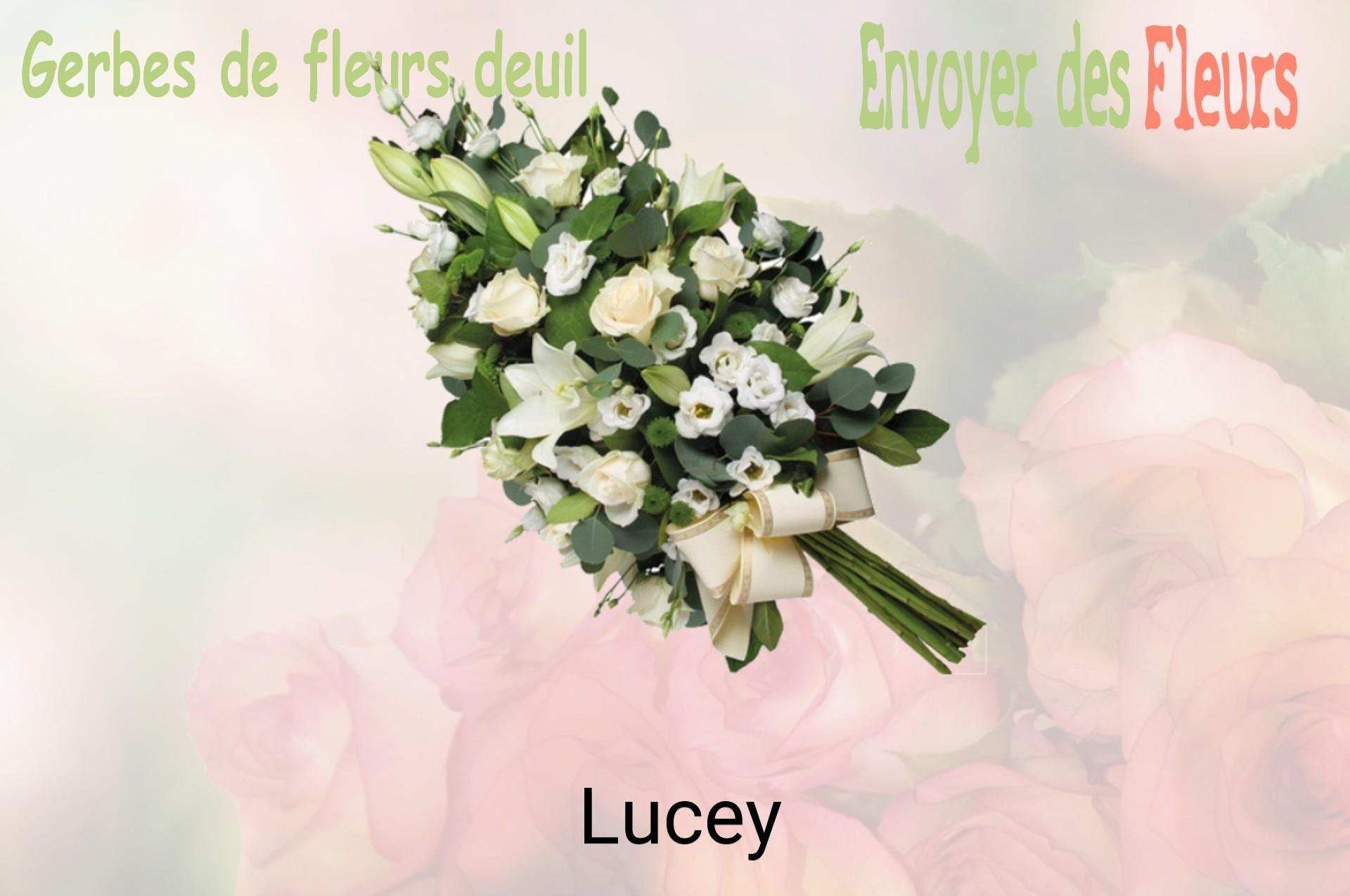 Gerbe de fleurs de deuil livrée à Lucey